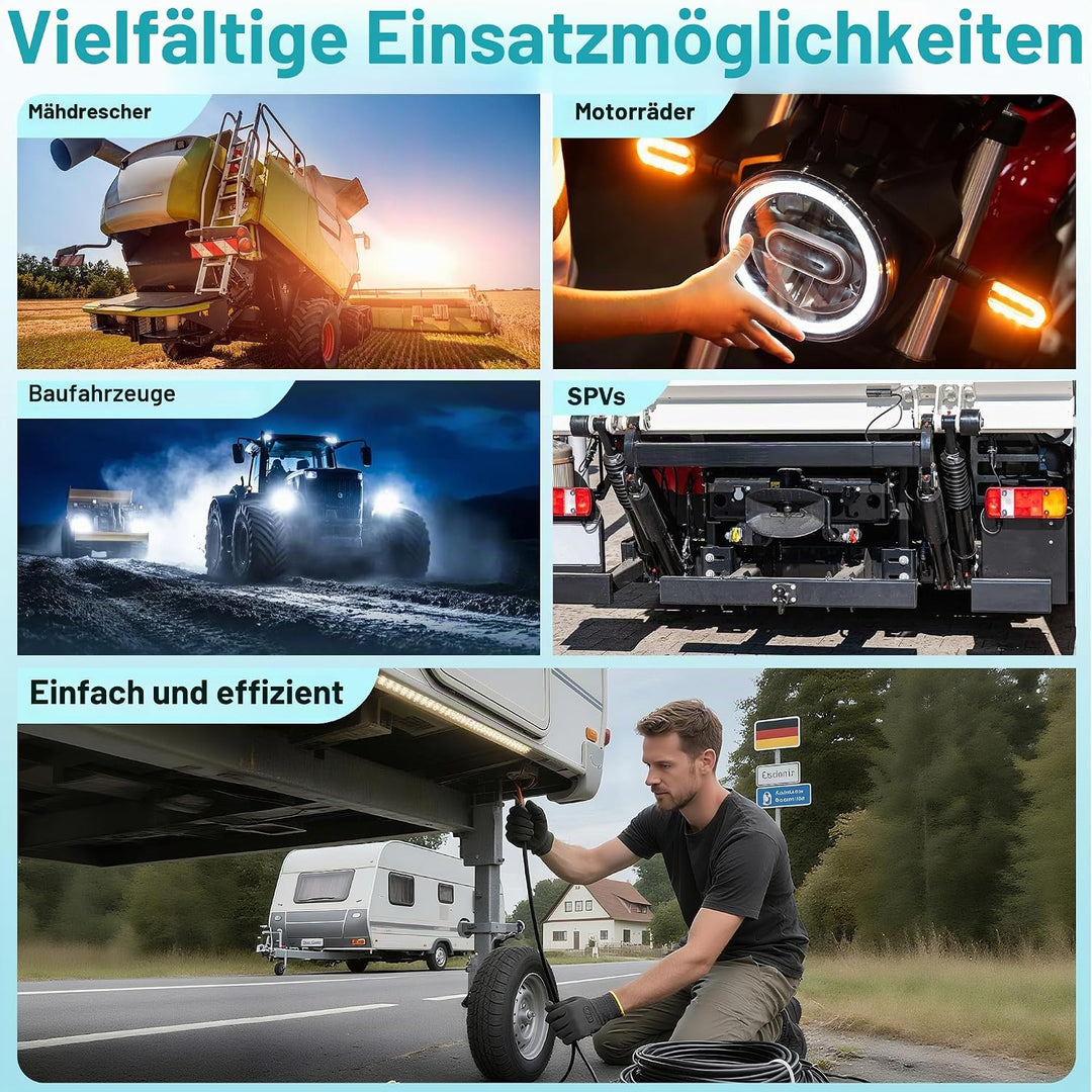 2-adriges LED-Rücklichter Verkabelung Kabel für Anhänger 12V/24V - 2x0,75mm² FLRYY Fahrzeugleitung B