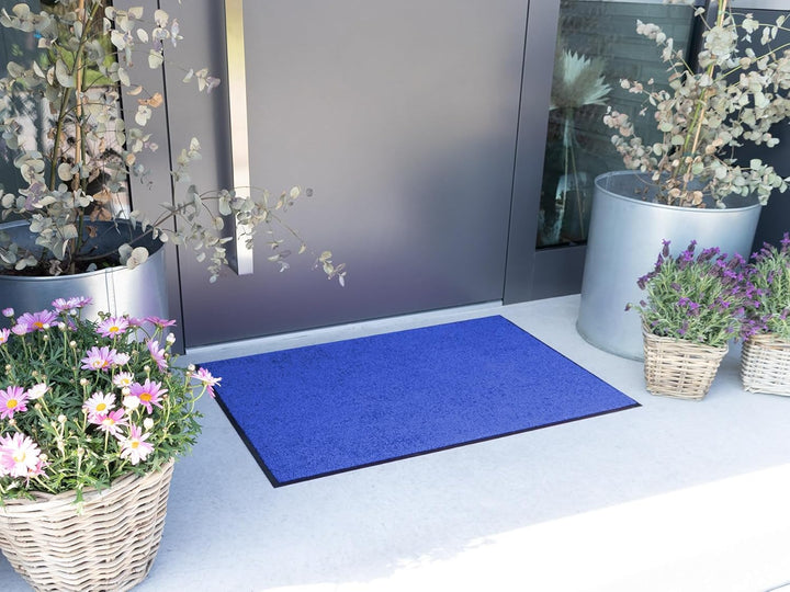 Primaflor Schmutzfangmatte CLEAN – Blau, 60x90 cm | Saugstarke, Schwer entflammbare Fussmatte | Ruts