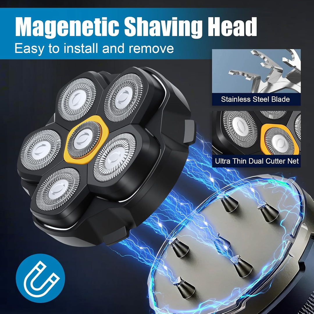 2 Stück Ersatzrasierkopf für DOAO Kensen JoyKoi Kibiy AEXIRI Shaver, Magnetische 6D Kopfrasierer für