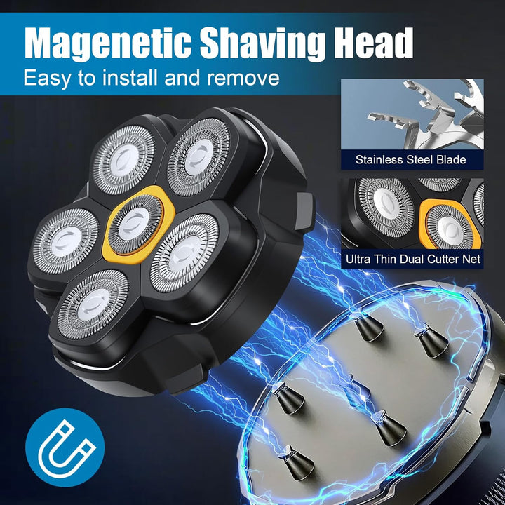 3 Stück Ersatzrasierkopf für DOAO Kensen JoyKoi Kibiy AEXIRI Shaver, Magnetische 6D Kopfrasierer für