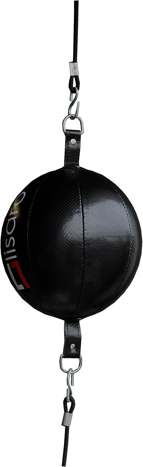 Lisaro Leder Doppelendball/Durchmesser ca. 25cm inkl. 2 elastischen Spanngurten ca. 100cm lang schwa