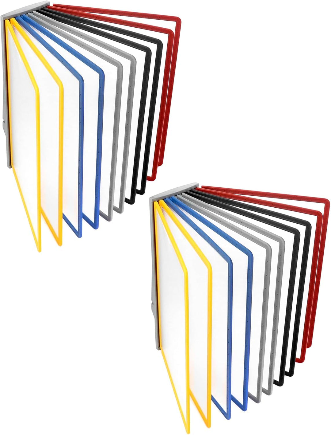 QWORK® 2 Stk. Wand Sichttafelsystem - 10X Sichttafeln A4 - Mehrfarbig Dokumentenhalter für Messehall