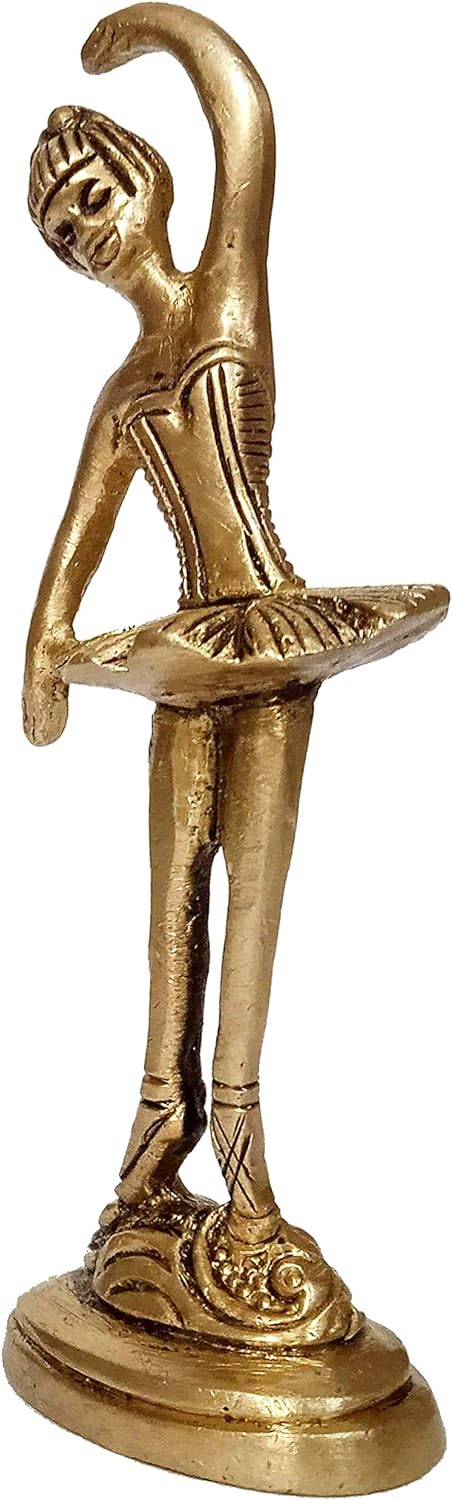 Purpledip Messing-Statue Ballett Tanzendes Mädchen Ballerina in Tanzposition (1226C)