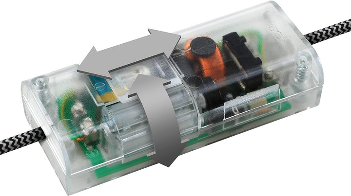 EHMANN 2100x0700 Schnurdimmer T21.07 transparent, Phasenanschnitt, 230V, 50Hz, Leistung: LED 3-35W,