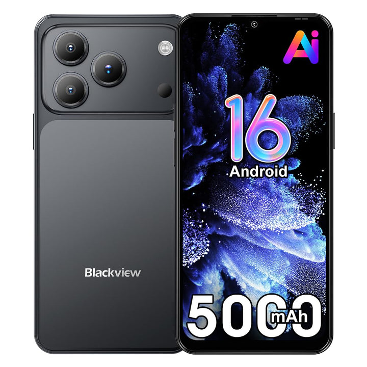 Blackview Wave 7C Handy Ohne Vertrag, Android 16 Smartphone, 16GB+64GB/1TB TF, 6.56" Gemini AI Smart