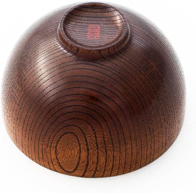 Japanische Suppenschale, Reisschale Sensai Urushi braun, japanische Ulme. Yamanaka, Japan