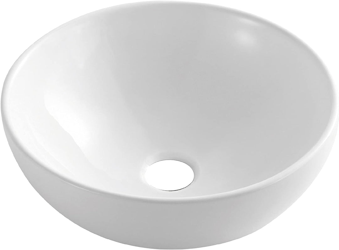 VBChome Waschbecken 39 cm Keramik Weiss Oval Waschtisch Pop-up ventil Click-Clack Handwaschbecken Au