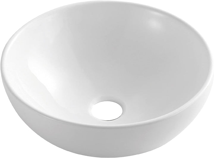 VBChome Waschbecken 39 cm Keramik Weiss Oval Waschtisch Pop-up ventil Click-Clack Handwaschbecken Au