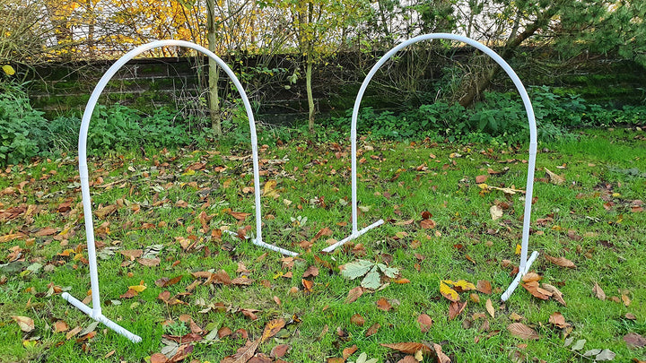 Set 2 x NADAC Hoopers Bogen/VDH-KONFORM/Hoop/Hoops/Fun Hoopers Agility Bogen mit Ständer/PVC weiss/g