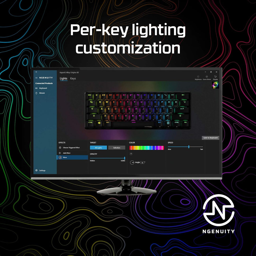 HyperX Alloy Origins 60 - Mechanische Gaming-Tastatur, Ultrakompakter 60% Formfaktor, HyperX Red Swi
