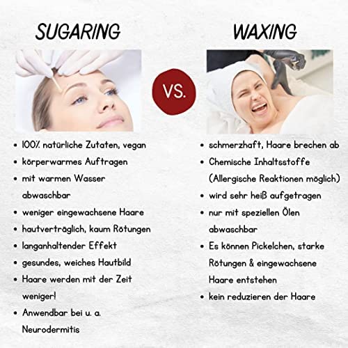 Sugaring Zuckerpaste 500g | 100% Vegan Natur | sanfte, schmerzarme Haarentfernung | 1 Dose Zuckerwac