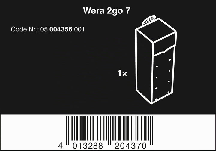 Wera 05004356001 2go 7 Textile Werkzeug Box, schwarz, 100 x 105 x 300 mm &amp; 2go 3 Werkzeug-Box, 130 x