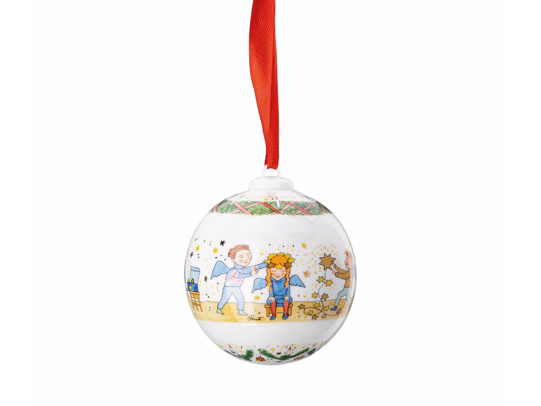 Hutschenreuther Porzellankugel 2024-Weihnachtsleuchten 6 cm Weihnachtskugel, Porzellan, Mehrfarbig
