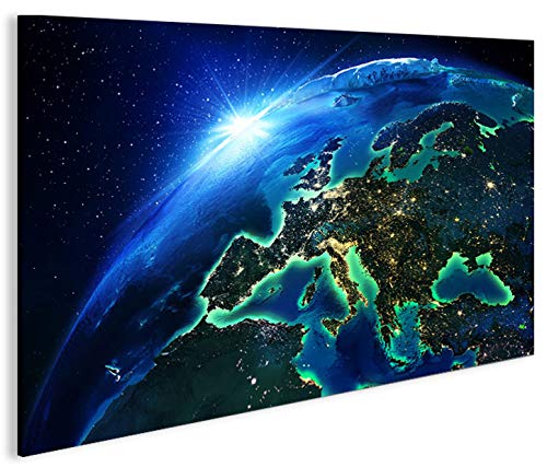 islandburner Bild Bilder auf Leinwand Die Welt bei Nacht 1p XXL Poster Leinwandbild Wandbild Dekoart