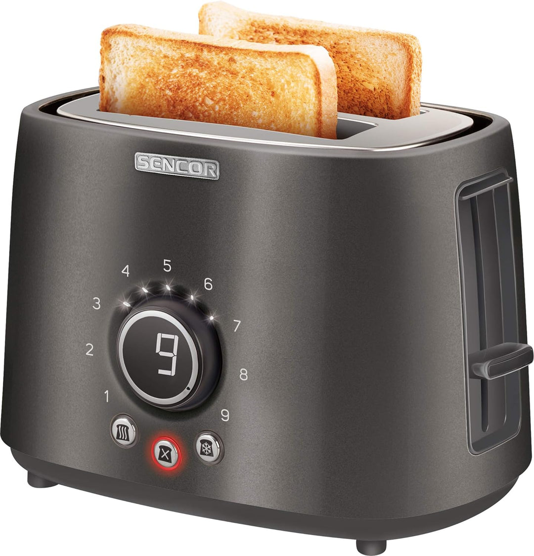 Sencor STS6058BK STS 605 Toaster, Edelstahl, Schwarz