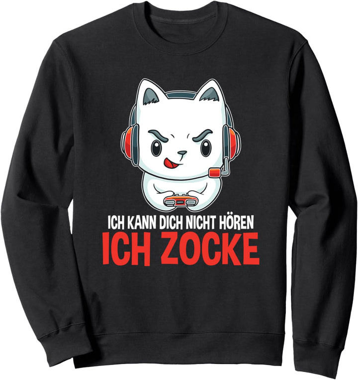 Gamer Geschenk Ich Hör' Dich Nicht Ich Zocke Männer Jungen Sweatshirt