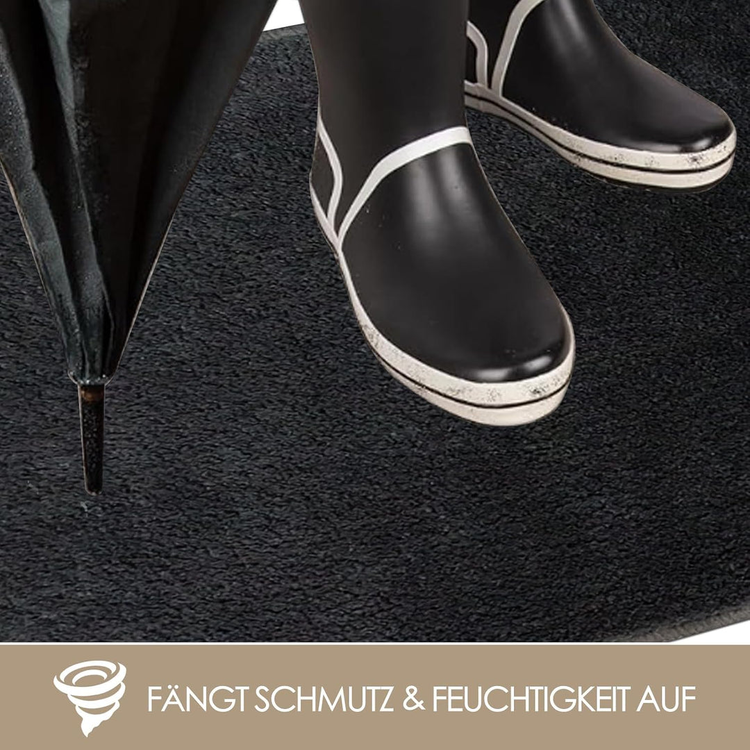 Fussmatte Innen 80×120 cm – Grosser Waschbarer Eingangsteppich mit TPE Anti-Rutsch – Flacher Kurzflo
