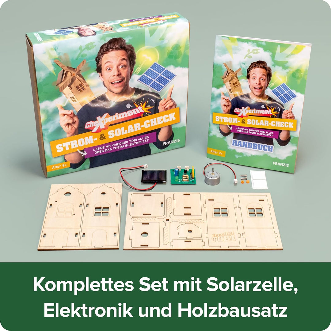 FRANZIS 67268 - CheXperiment Strom- und Solarcheck: Lerne mit Checker Tobi alles über Elektrizität!