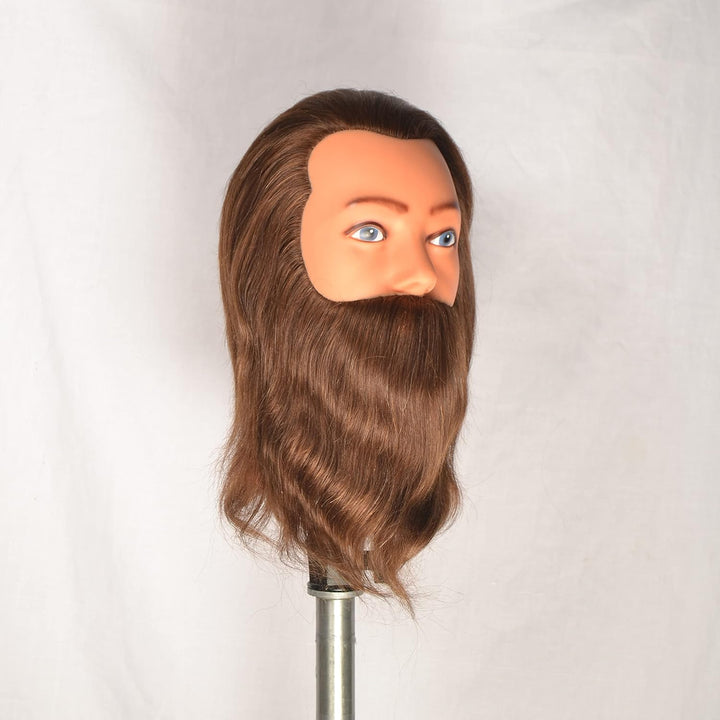 Mann Frisierkopf übungskopf Trainingsköpfe 100% Echthaar Haar Hairdressing Cosmetology Mannequin mit