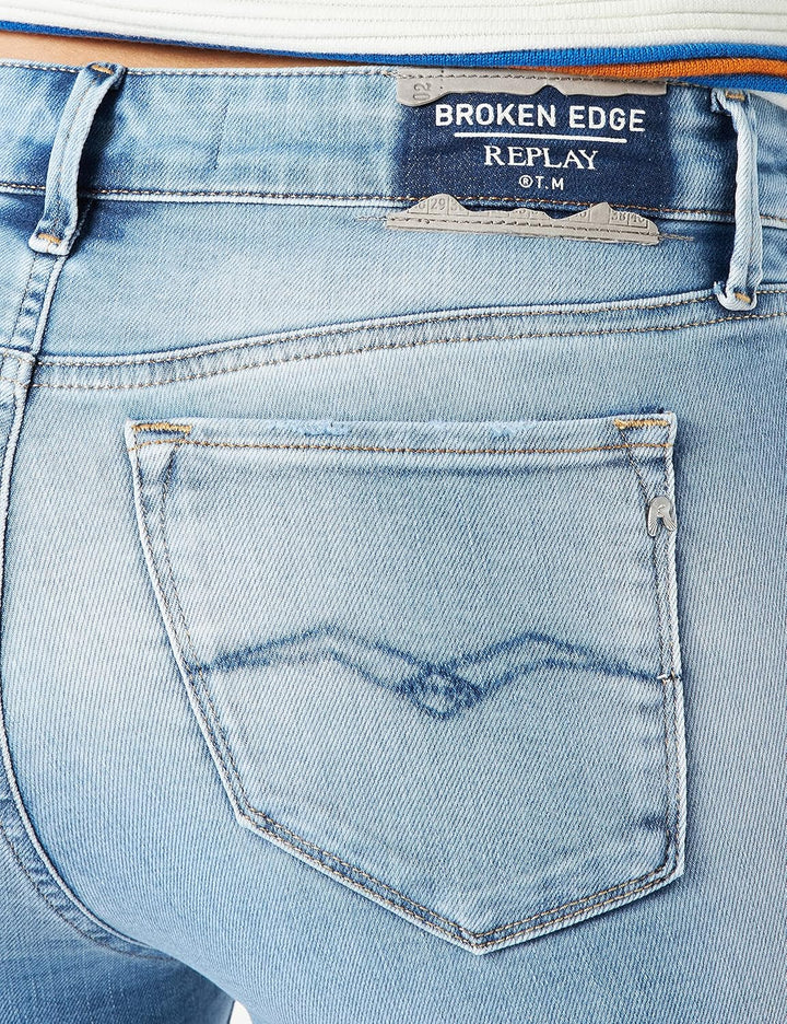 Replay Damen Luzien Broken Edge Jeans 32W / 32L 9 Blue Denim, 32W / 32L 9 Blue Denim