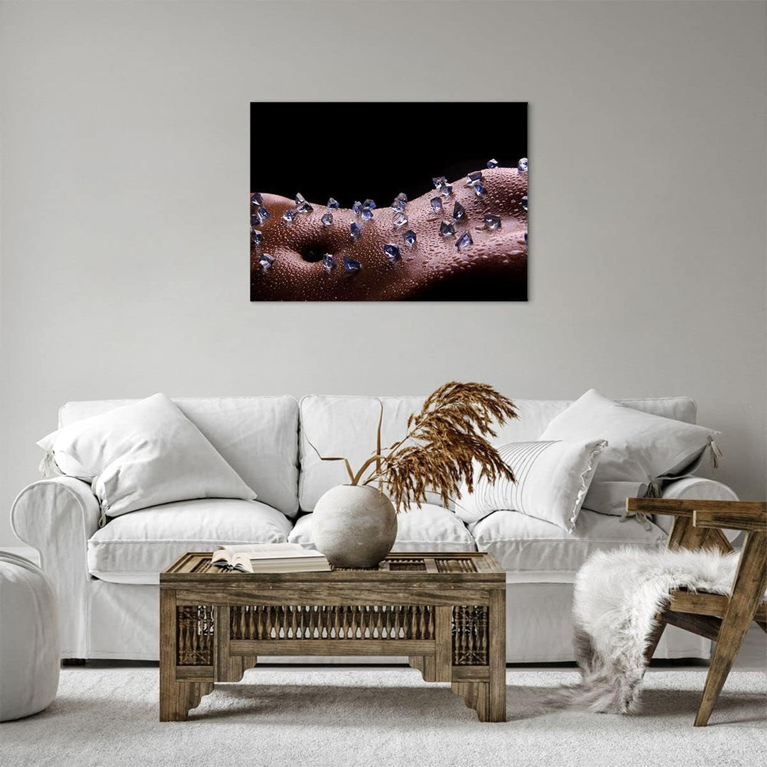 Bilder auf Leinwand Frau Körper Kristalle Wassertropfen Leinwandbild 70x50cm Wandbilder Dekoration W