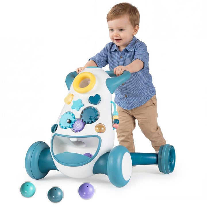 COSTWAY Lauflernwagen Baby, Lauflernhilfe mit Musik & Licht, Laufhilfe mit Formensortierer, Zahnräde