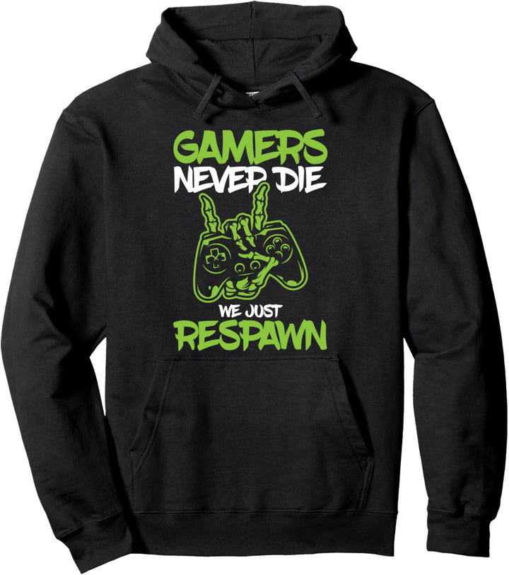 Zocker Gamer Sterben Nicht Sie Respawnen Joystick Gaming Pullover Hoodie