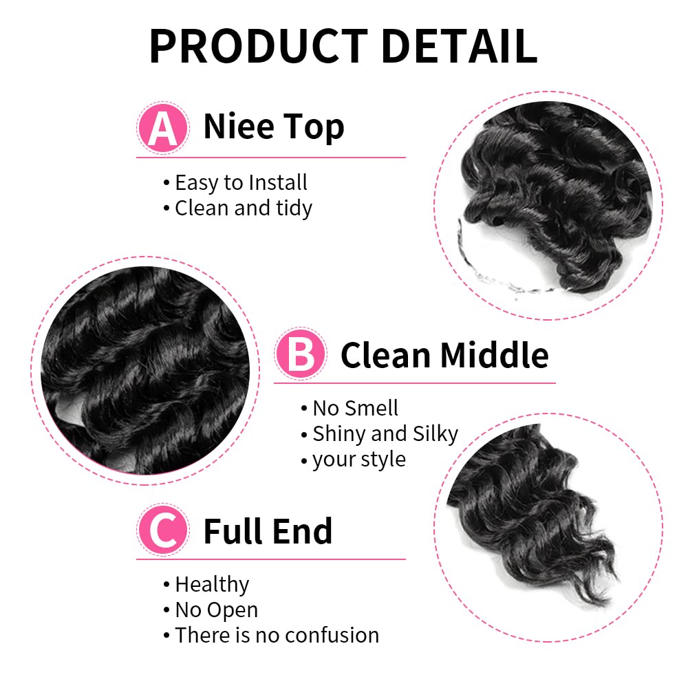 22 Zoll Deep Twist Häkelhaar 6 Packungen Ocean Wave Curly Bohemian Crochet Braids Deep Wave Haarbünd