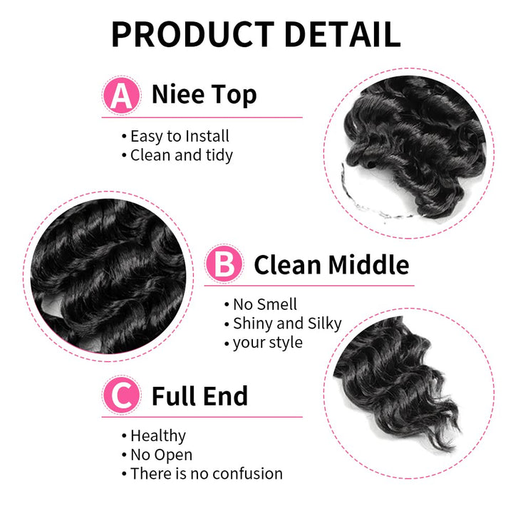 22 Zoll Deep Twist Häkelhaar 6 Packungen Ocean Wave Curly Bohemian Crochet Braids Deep Wave Haarbünd