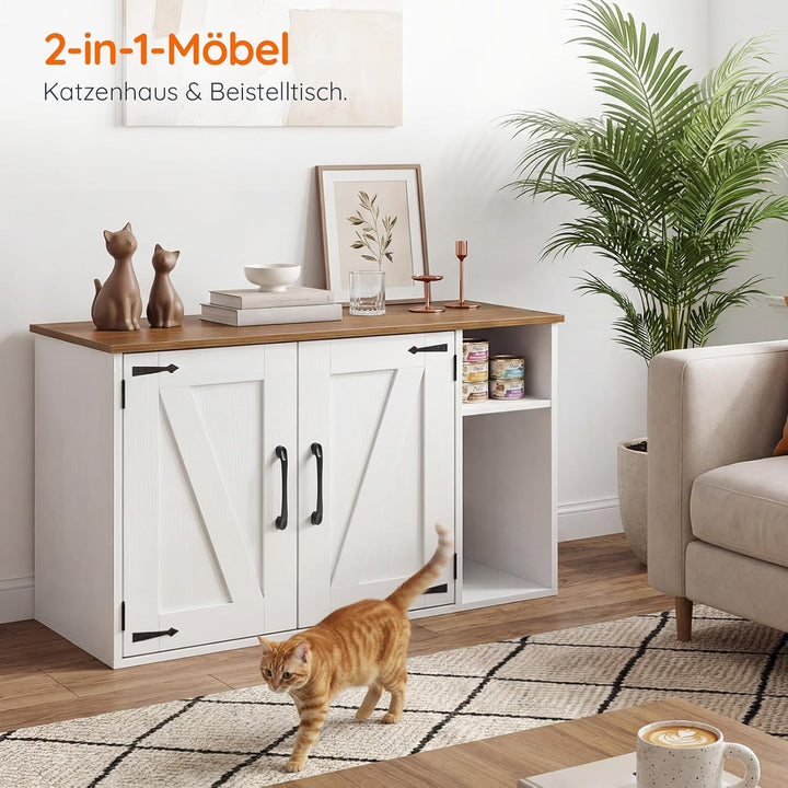 HOOBRO Katzenklo Schrank, Katzentoilette, Versteckte Katzentoilette Kabinett Möbel, Katzenhaus im Vi
