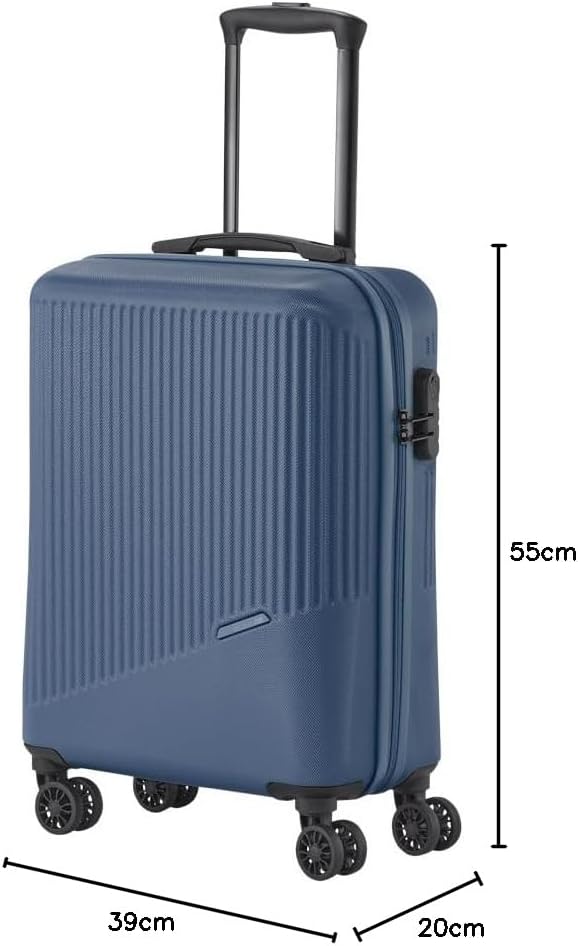 Travelite Handgepäck Trolley klein, Bali, 55x39x20 cm, 2,5 kg, Kratzfeste Hartschale, mit 4 Doppelro