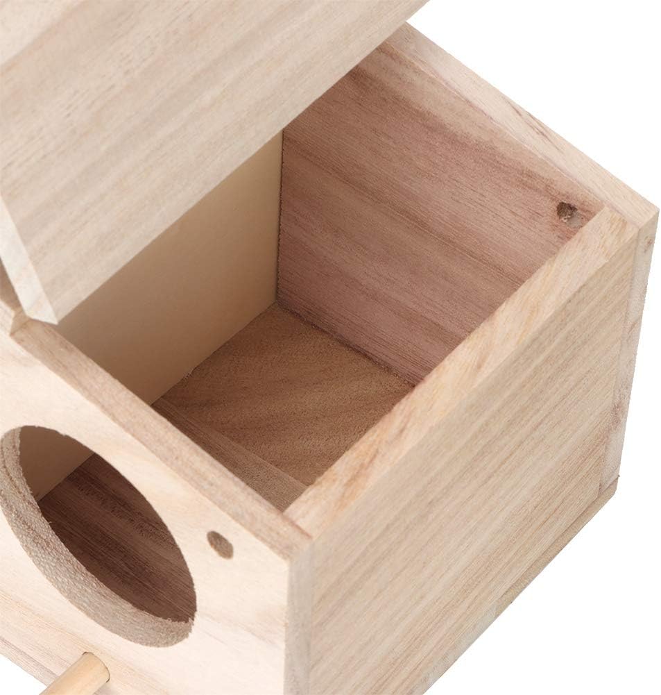 Hölzerner Nistkasten für Sittiche Nymphensittich Vogelhaus Voliere Zuchtbox Brutkasten Papageien Vog