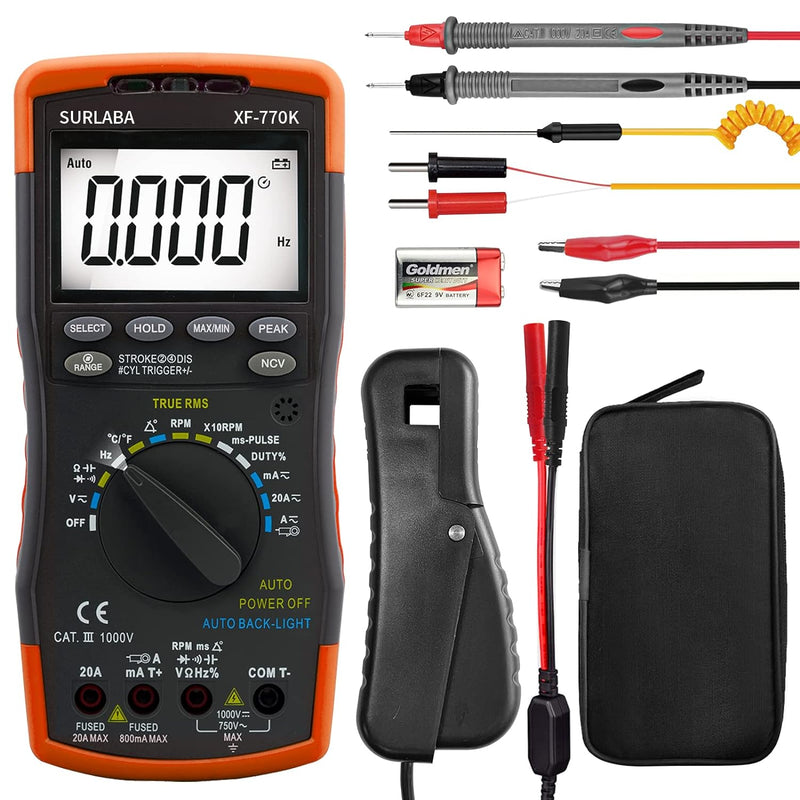 Digitales Automotive Multimeter & Signal Pick Up Induktiver Klemme Set, Smart Multitester für AC/DC