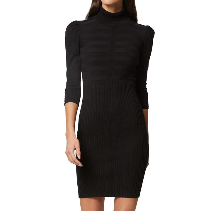 Morgan Damen Trico Kleid mit Langen Ärmeln, 212 Rmto Robe L Schwarz, L Schwarz