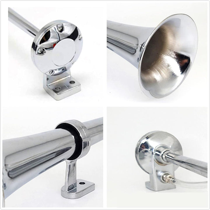 YIYIDA Lufthupe LKW Hupe Schiffshupe 24V Auto Hupe Doppelrohr Zink Chrom Silber 170db Car Horn wasse