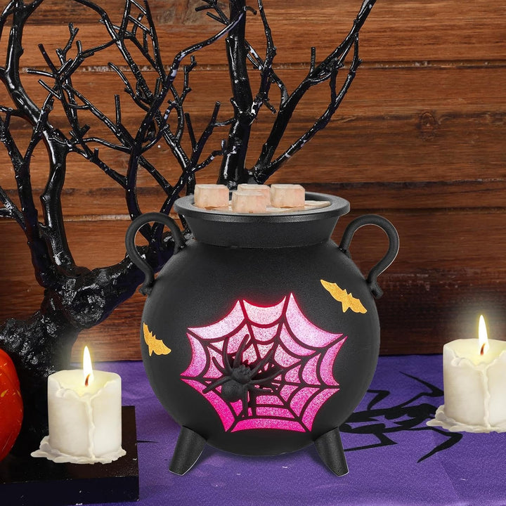 Halloween Duftwachswärmer - Hexenkessel Teelichtwärmer,Keramik Kesselform Elektrischer Duftverbreite
