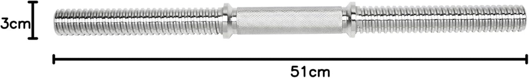 Bad Company Chrom Kurzhantelstange mit Gewinde-Auflageflächen inkl. Sternverschlüssen 30/31 mm I Kur