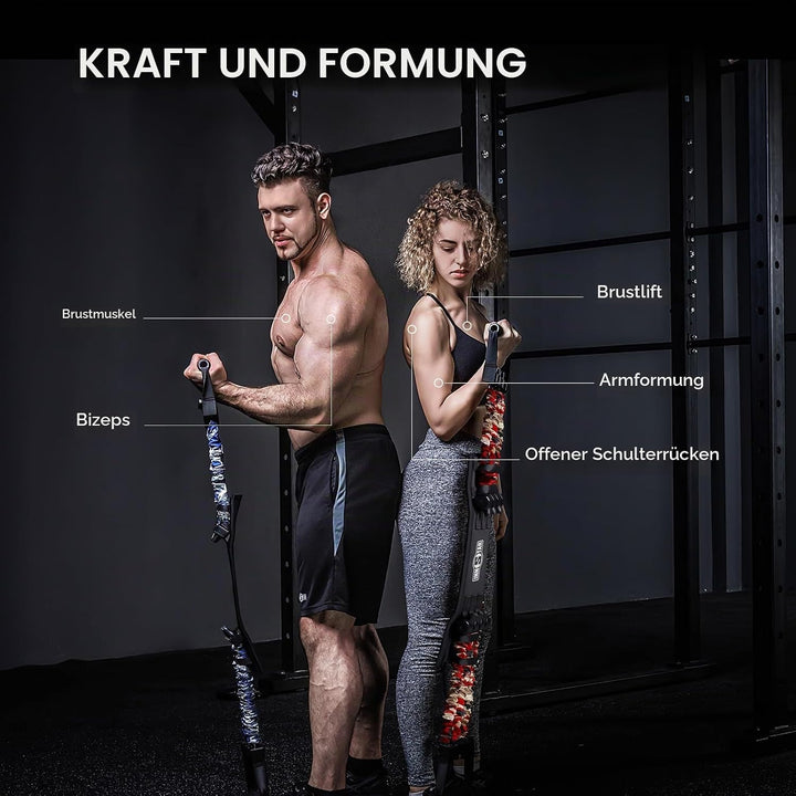 INNSTAR Tragbares Bankdrücken Widerstandsbänder, Verstellbare Bench Press Bands mit 91cm Fitness Sta