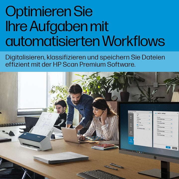 HP ScanJet Enterprise Flow 9000 s1, Scanner, bis A3, ADF für bis zu 100 Blatt, USB 3.0, LCD-Display,