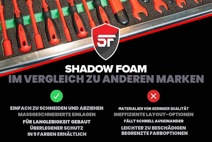 Shadow Foam Multi-Packs - Pack of 5: 600mm x 420mm x 30mm | Cut and Peel Foam für Werkzeugkästen, We