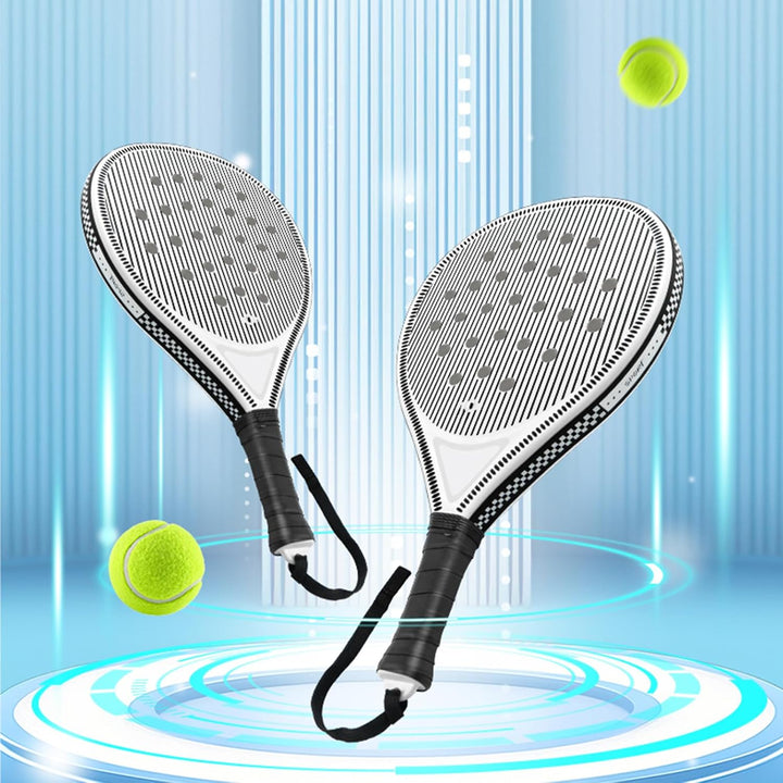 Padelracket 2er-Set mit ABS-Oberfläche und Eva-Schaumkern, für Erwachsene, inklusive Zwei Bällen und