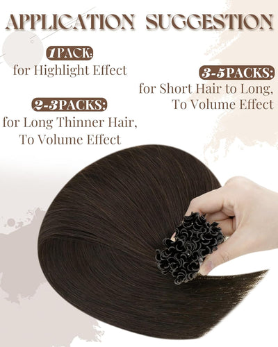 Hetto Echthaar Bondings Extensions Dunkelbraun Keratin Haar Extensions Echthaar Remy Bonding Extensi