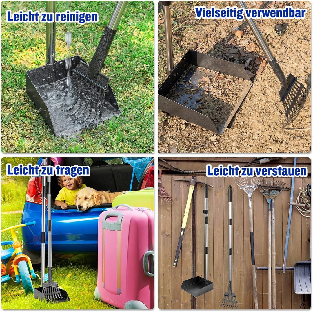 Snagle Paw Hundekotschaufel, 2 Stück Dog Pooper Scooper Hundekotschaufel und Harke Metall Rechen Keh