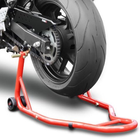 ConStands Mover II Racing - Motorrad Montageständer für Aprilia RS 125 Rot Hinten Rangierhilfe Hinte