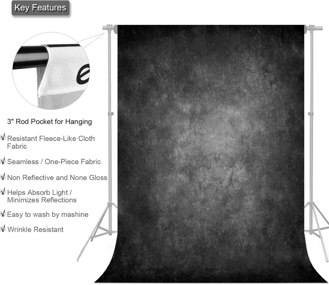 econious Fotohintergrund, 1,5 x 2,2 m Abstraktes DunkelGrau Foto Hintergrund, Professioneller Fotogr