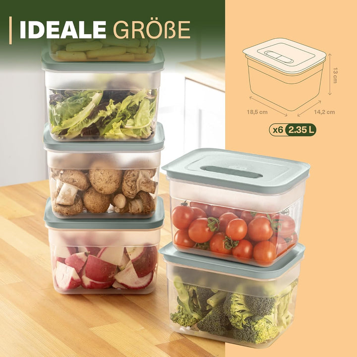 Aufbewahrungsboxen Set mit Ventil, Stapelbare Vorratsdosen mit Deckel, Luftdicht, BPA-frei, Kunststo