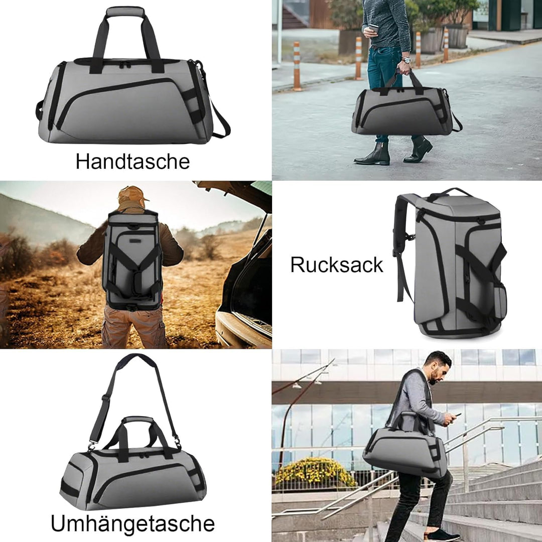 40L Sporttasche Herren Reisetasche Rucksack mit Schuhfach Nassfach Wasserdicht Trainingstasche Trave