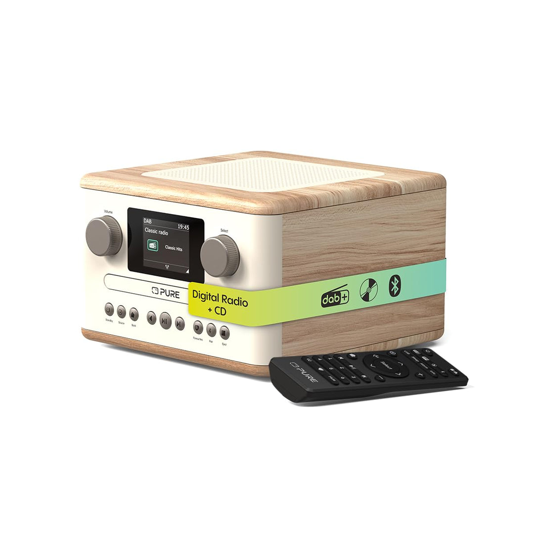 Pure Classic C-D4 – DAB+ & UKW Radio mit CD-Player, Netzbetrieb, Bluetooth 5.3, USB & AUX, Farbdispl