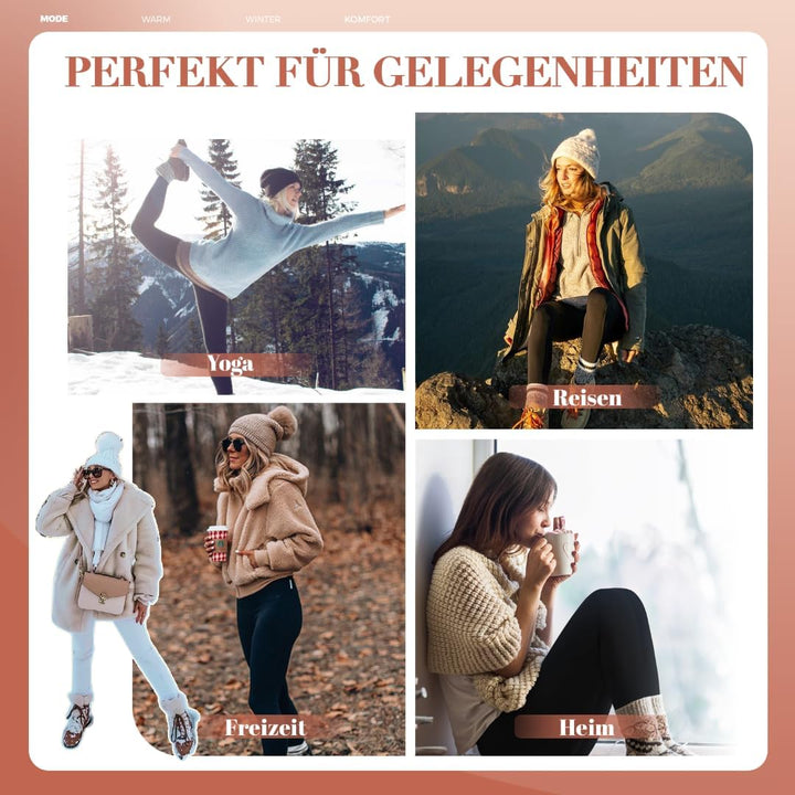 HLTPRO Thermo Leggings Damen Gefüttert Im Winter, High Waist Thermoleggings Warm Thermohose Blickdic