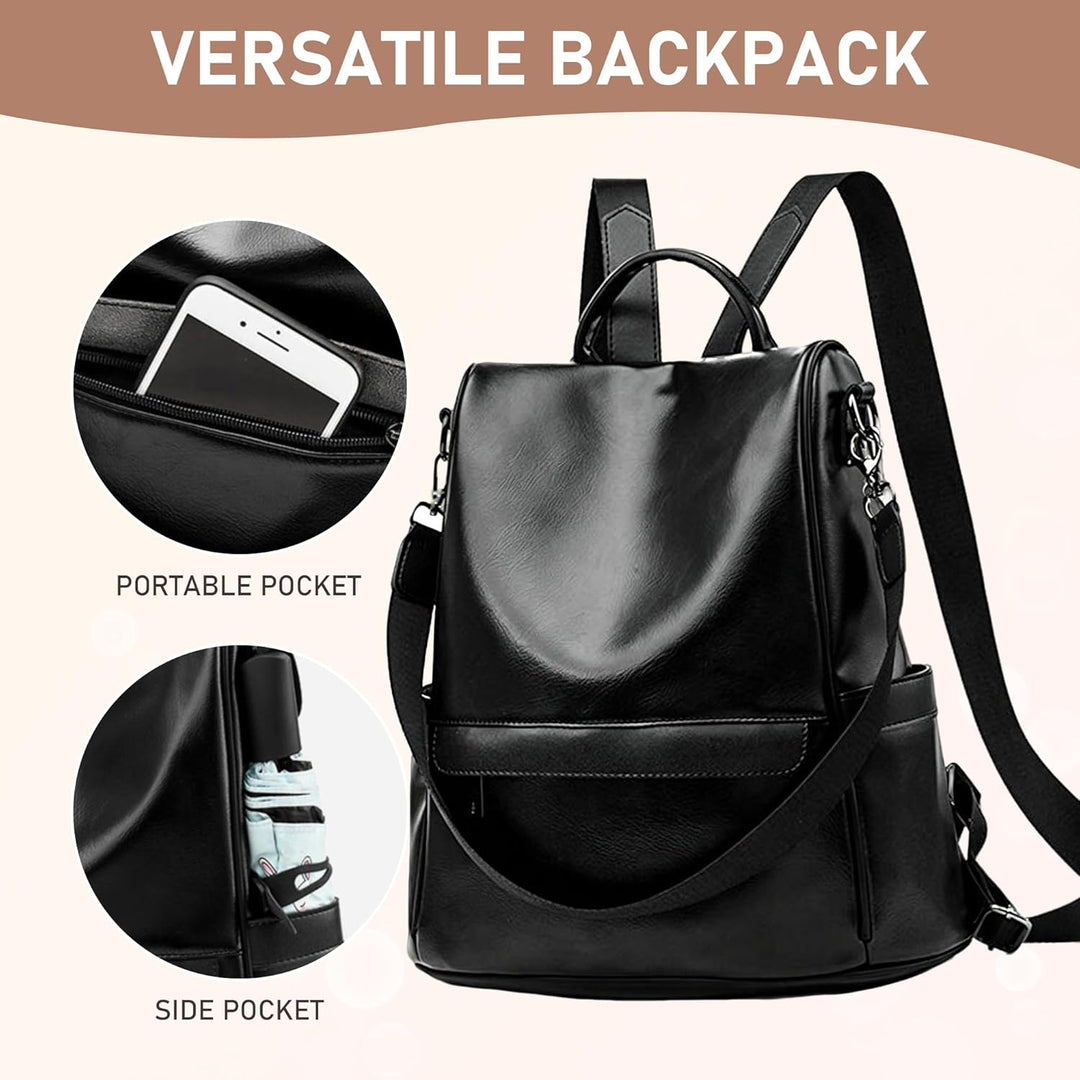shepretty Damen Rucksack Anti Diebstahl Umhängetasche Multifunktions Schultaschen 099-6766schwarz M,